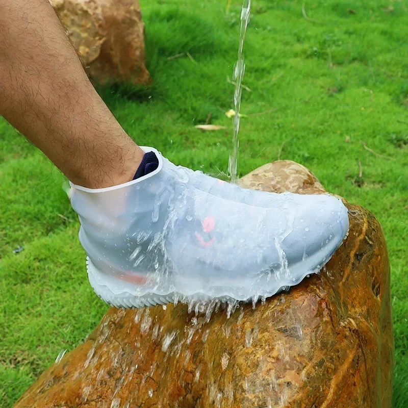Thicken Silicone Rain Boots Waterproof Shoe Cover Unisex Shoes Protectors Transparent Non-Slip Rainproof Suit Rain Coat 2021