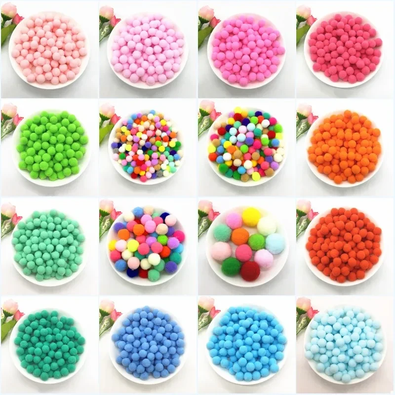 Pompoms 8mm 10mm 15mm 20mm 25mm 30mm Soft Pompones Fluffy Plush Crafts DIY Pom Poms Ball Furball Home Decor Sewing Supplies 10g