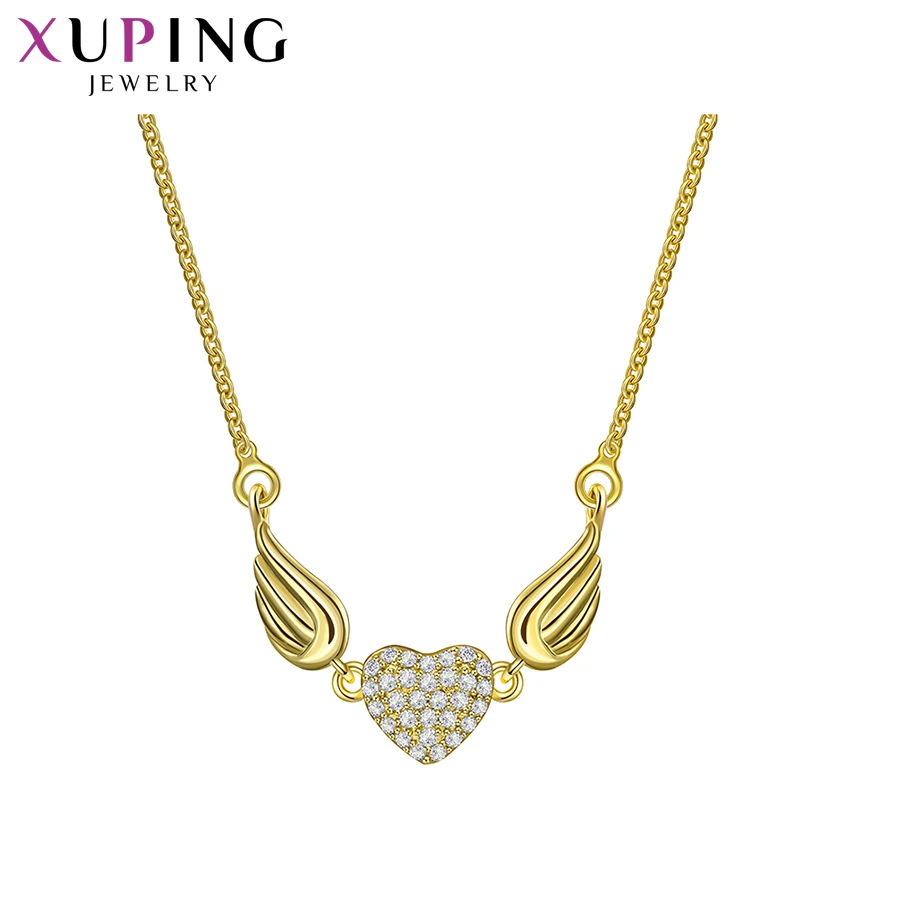 Xuping Jewelry Wings Heart Pattern Elegant Necklace with Synthetic CZ for Women Gift 44485