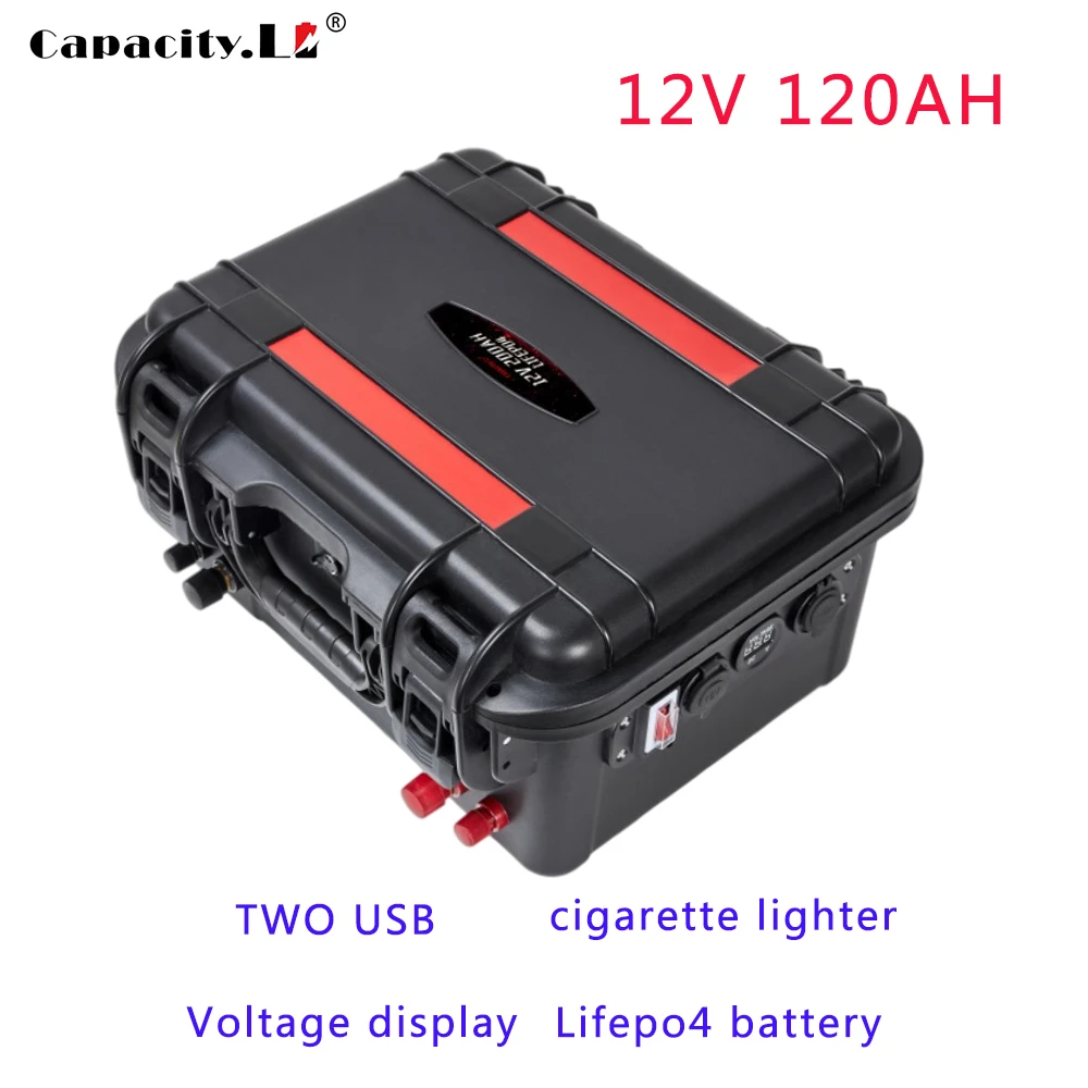 12V lifepo4 battery pack 100Ah 120Ah 150Ah 200Ah BMS RV Outdoor Marine waterproof rechargeable inverter solar lithium battery