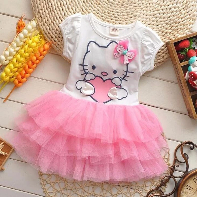 White Black Summer Kids Girl Dresses Gold Star Baby Clothes Casual Cute Lovely Cotton Voile Party Children Tutu Dress for Girls