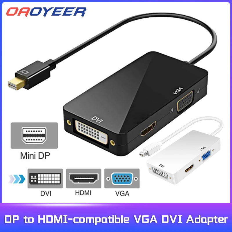 3 IN 1 Mini Display Port Converter Mini Displayport to VGA/DVI Adapter For Apple Mac Macbook Air Thunderbolt DP HDMI-compatible
