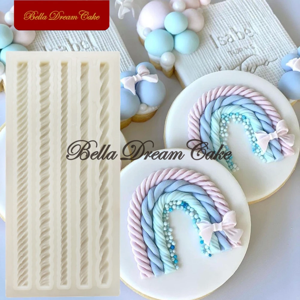 New Rope Silicone Molds Sugarcraft Cake Moulds Chocolate Fondant Christmas Lace Mould Cake Decorating Tools Bakeware