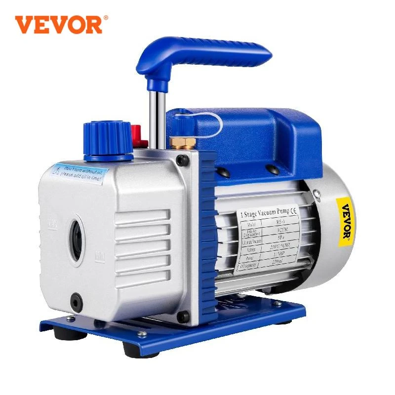 VEVOR 1.8-4.8CFM Refrigerant Vacuum Pump HVAC Refrigeration 1/3 1/4 HP with Manifold Gauge for Household Air Conditioning