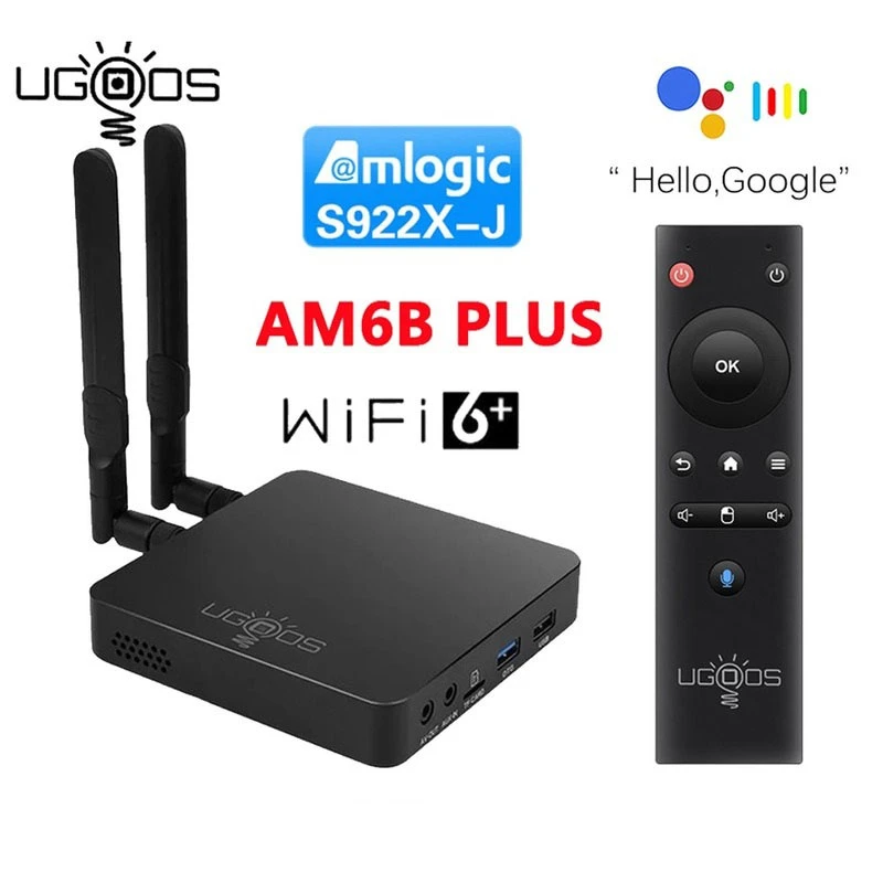 UGOOS  AM6 AM6B Plus  Amlogic S922X-J 2.2GHz 4GB DDR4 32GB ROM Android 9.0 TV Box 2.4G 5G WiFi6 1000M LAN Bluetooth 4K HD Box