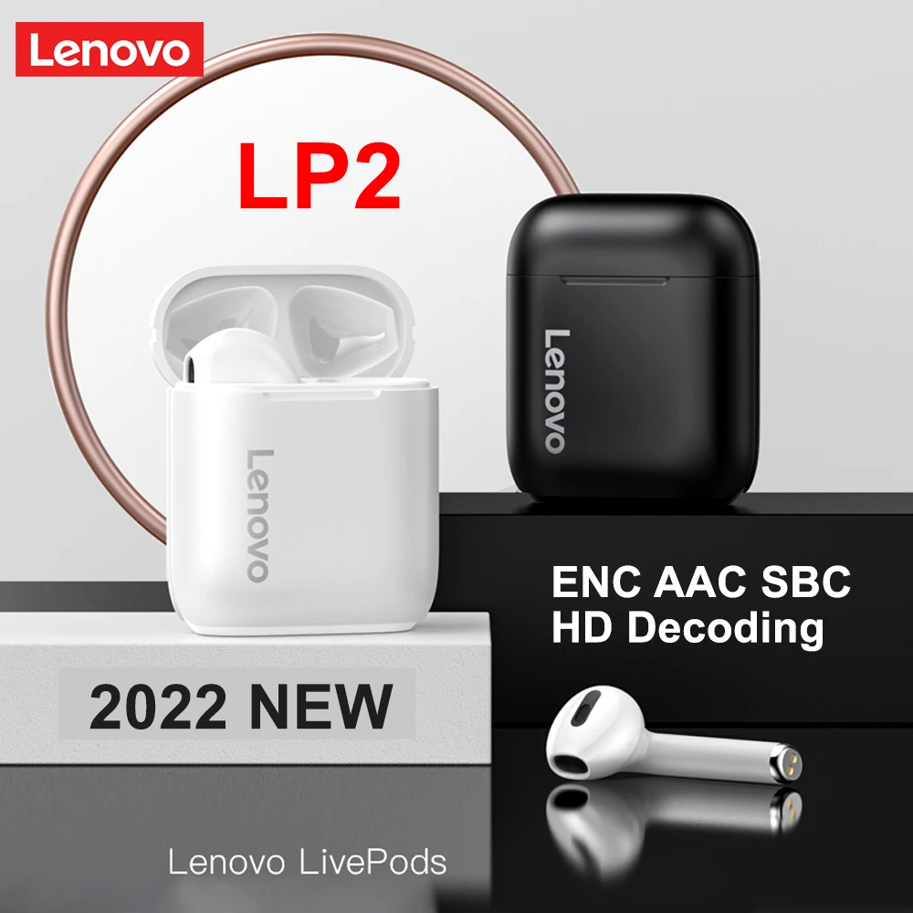 Lenovo LP1S TWS Bluetooth Earphone Sports Wireless Headset with Mic Stereo Earbuds HiFi Music LP1 S Headphone for Android IOS