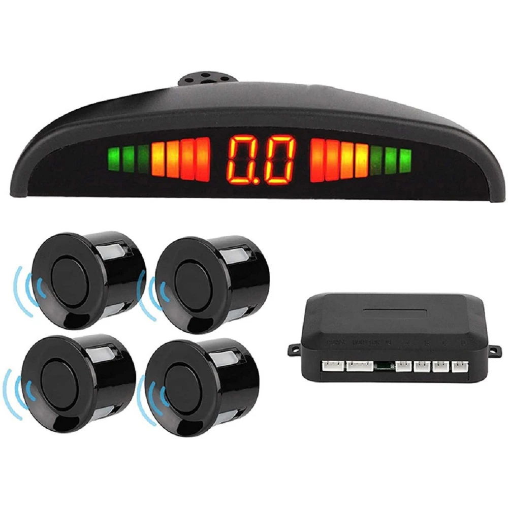 Car Parktronic Automatic LED Parking Sensor With 4 Sensor Reverse Backup Parking Radar Monitor Detector System Display Universal