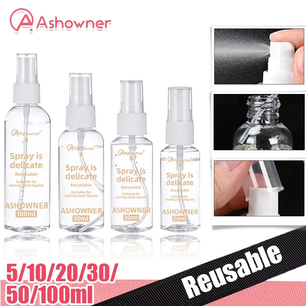 20/30/50/100ml Refillable Bottles Portable Travel Container Transparent Plastic Perfume Bottle Atomizer Empty Small Spray Bottle