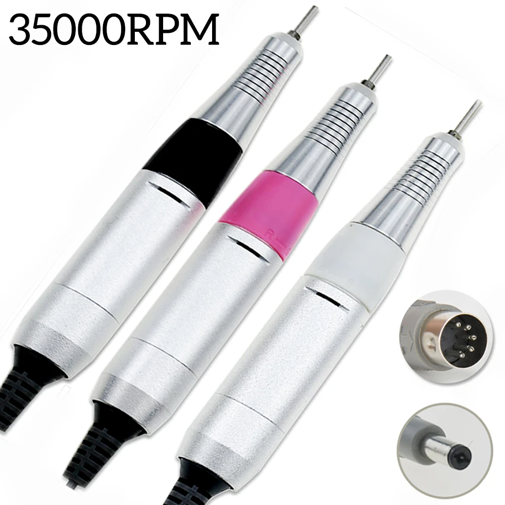 35000RPM Aluminum Alloy Nail Drill Handle Handpiece Upgraded General Motor Automatic Voltage Adaptation Drill Handle Accessories
