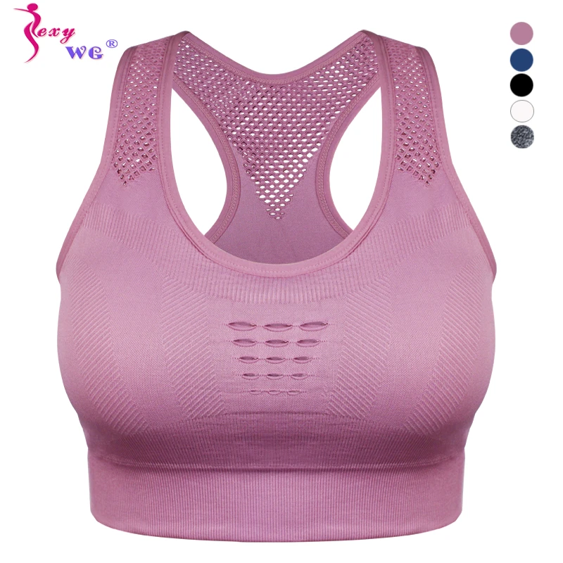 SEXYWG Top Athletic Running Sports Bra Yoga Brassiere Workout Gym Fitness Women Seamless High Impact Padded Underwear Vest Tanks