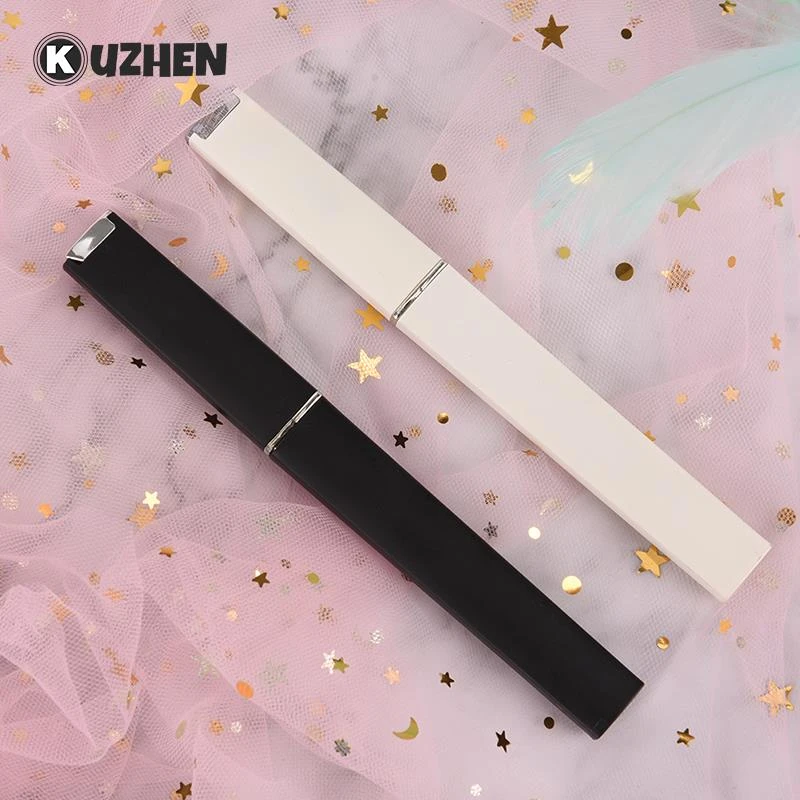 2pcs/set Print Black White Cat Nail Files Crystal Glass Nail File With Faux Black & White Plated Plastic Hard Case Nail Tools