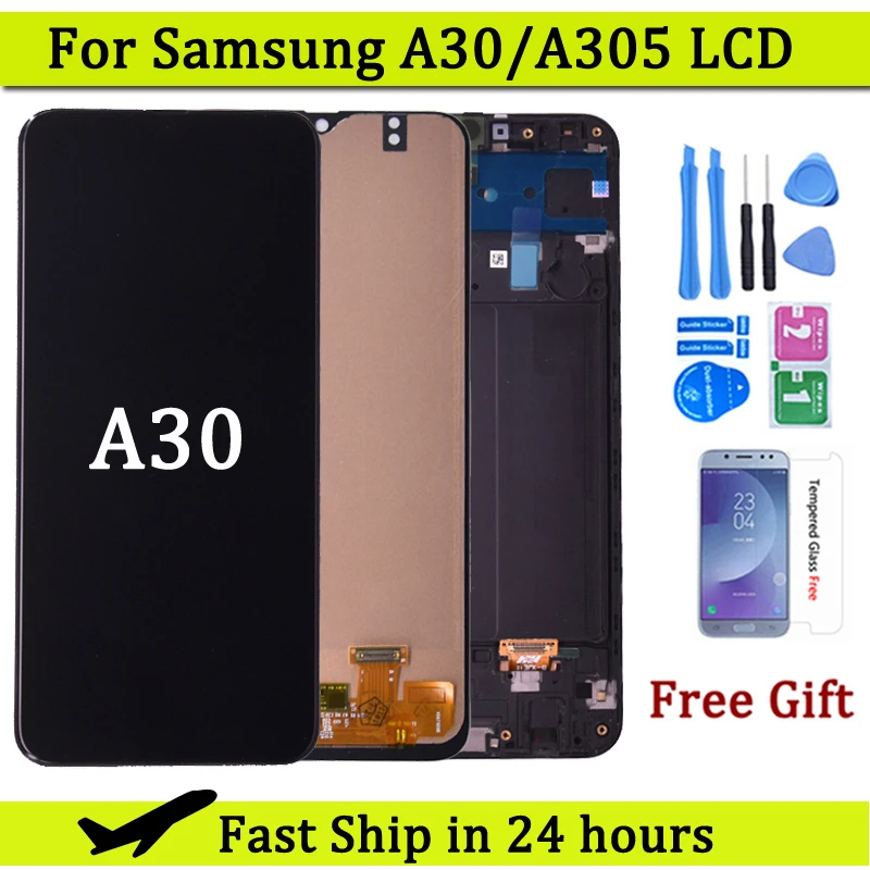6.4'' Display For SAMSUNG GALAXY A30 A305/DS A305FN LCD Display with Touch Screen Digitizer Assembly For Samsung A30 lcd