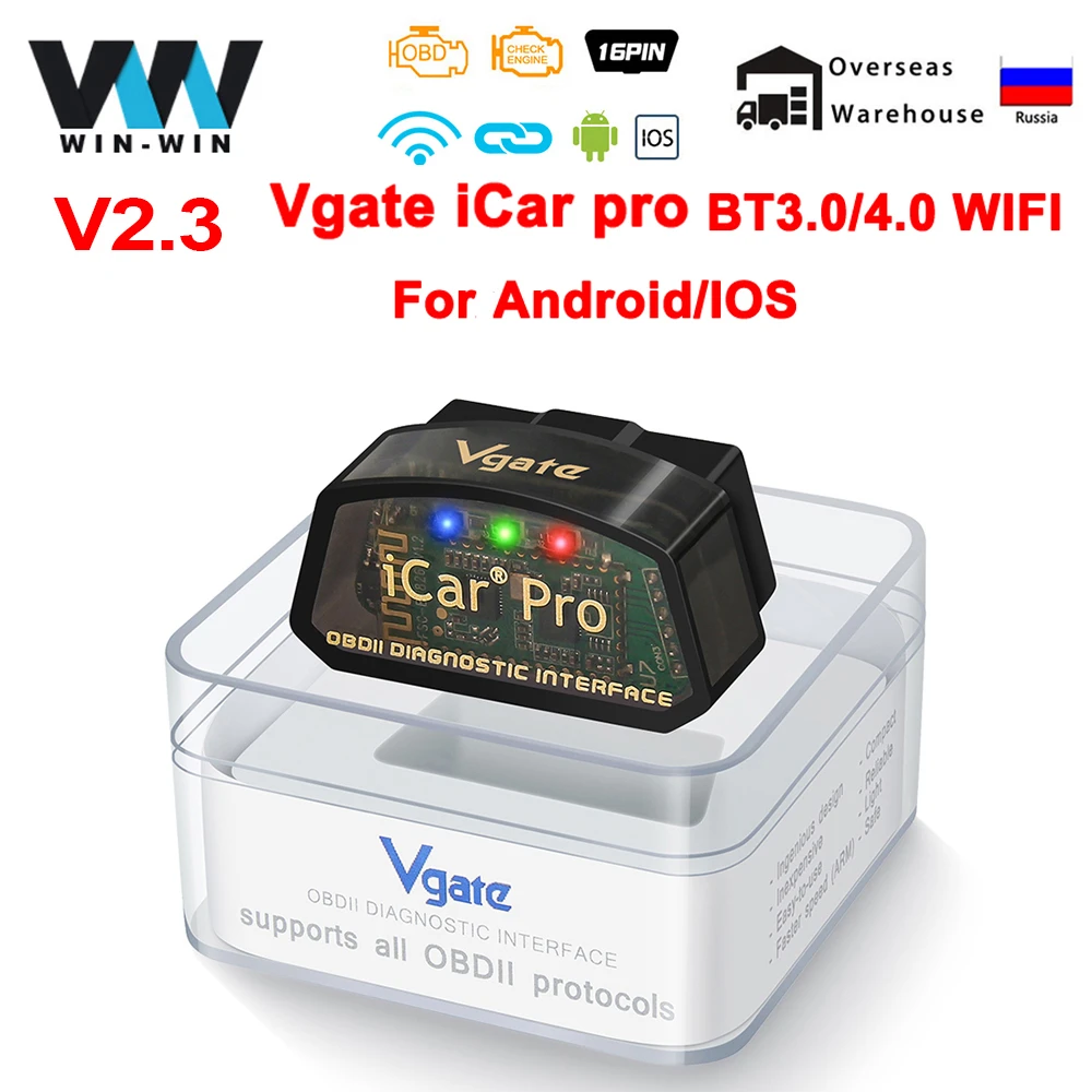 Vgate iCar Pro ELM327 OBD2 Scanner Auto Tools OBD 2 WIFI Bluetooth-Compatible 4.0 For IOS ODB2 Car Diagnostic PK ELM 327 V 1 5