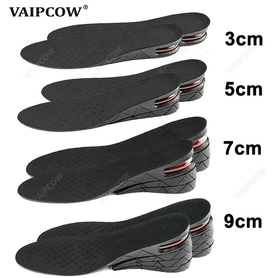 3-9cm Invisible Height Increase Insole Cushion Height Lift Adjustable Cut Shoe Heel Insert Taller Support Absorbant Foot Pad