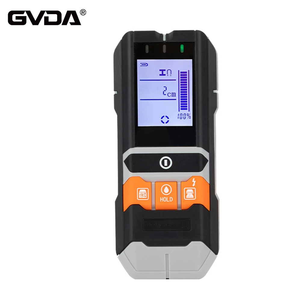 GVDA 4 in 1 Metal Detector Wall Wiring Wood Depth Moisture Detector Meter Wall Scanners Stud Finder AC Voltage Live Wire Tracker