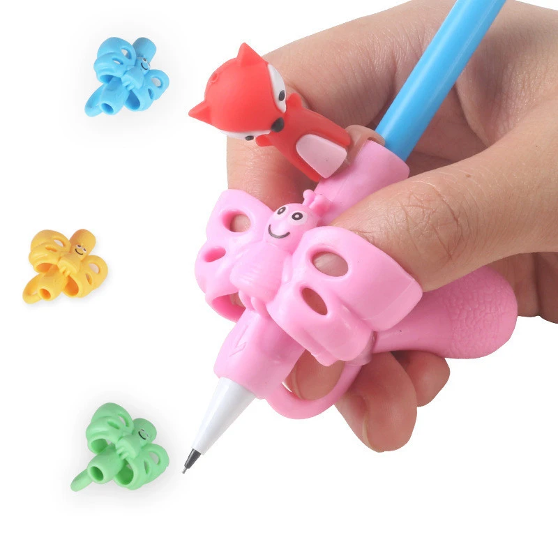 1PC Butterfly Style Three Finger Writing Corrector Pencil Holder Children Kids Learning Holding Device Correcting Pen Holder