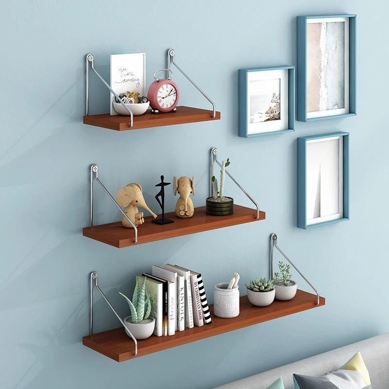 3PCS Wooden Wall Hanging Shelves Living Room Decor Display Stand Flower Pot Bookcase Holder Rack Bathroom Kitchen Storage Shelf