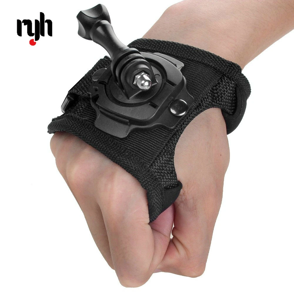 Glove Wrist Band 360 Degree Swivel Rotation Hand Strap Belt Tripod Mount for GoPro Xiaomi Yi OSMO MAX SJCAM SJ4000 SJ5000 Camera