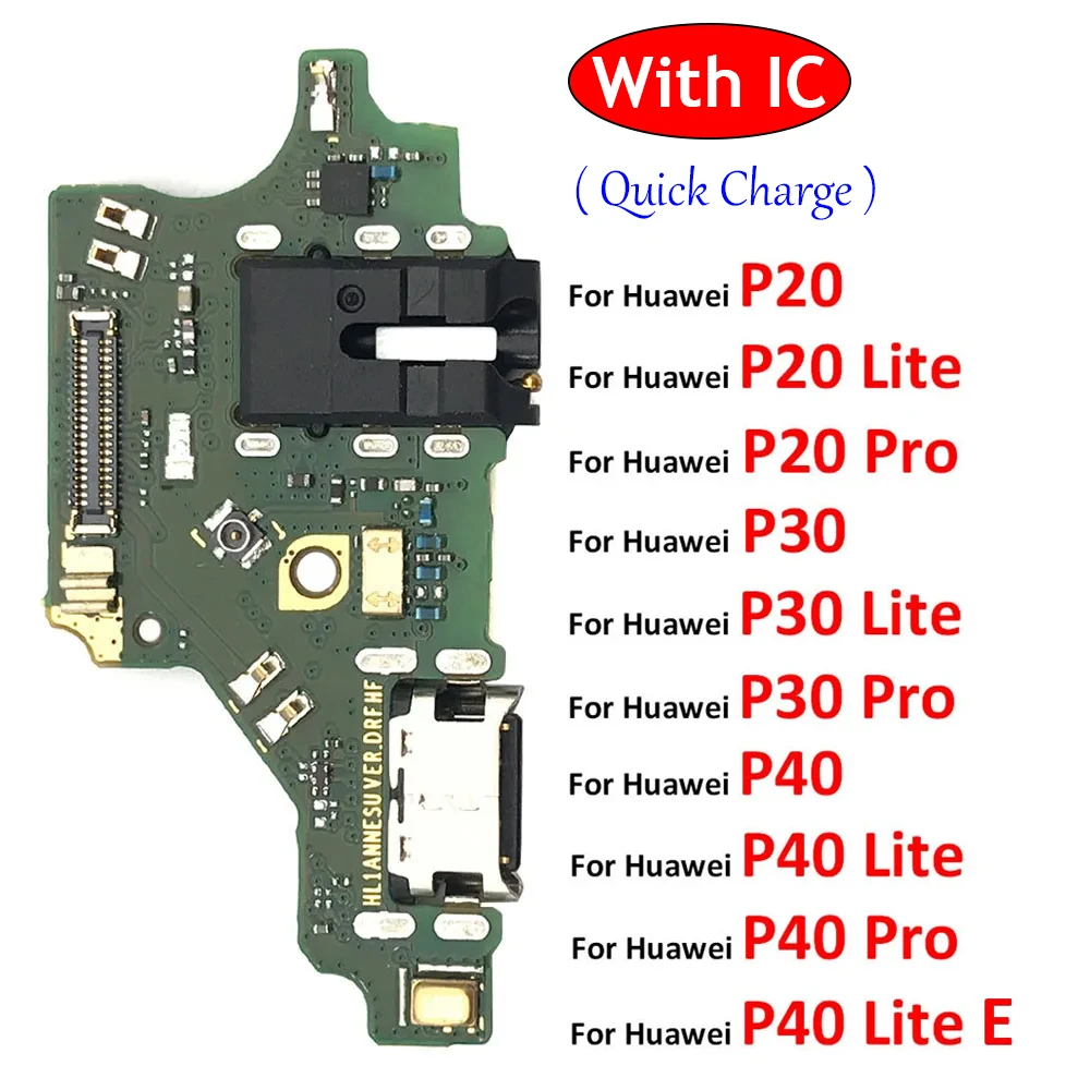 100% Original USB Connector Charger Charging Port For Huawei P9 P10 P20 P30 P40 Lite E Plus Pro Dock Charge Board Flex Cable