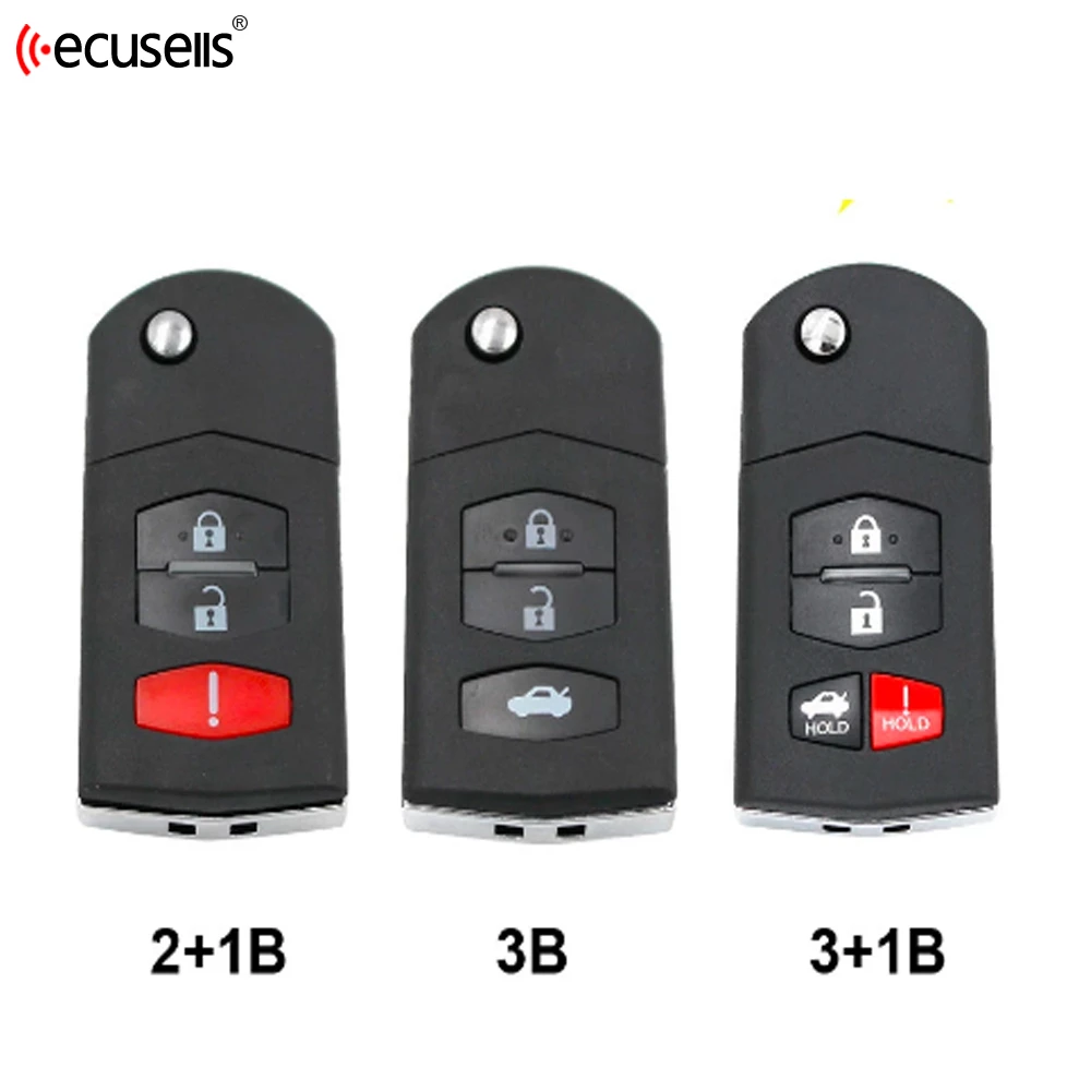 2/3/2+1/3+1/4 Button For Mazda Remote Flip Key Fob CASE/SHELL For Mazda 3 5 6 RX-8 CX-7 CX-9