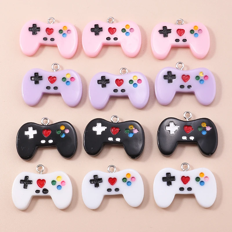 10pcs 28*21mm Enamel Mini Gamepad Charms DIY for Necklaces Pendants Earrings Making Handmade Craft Jewelry Accessories