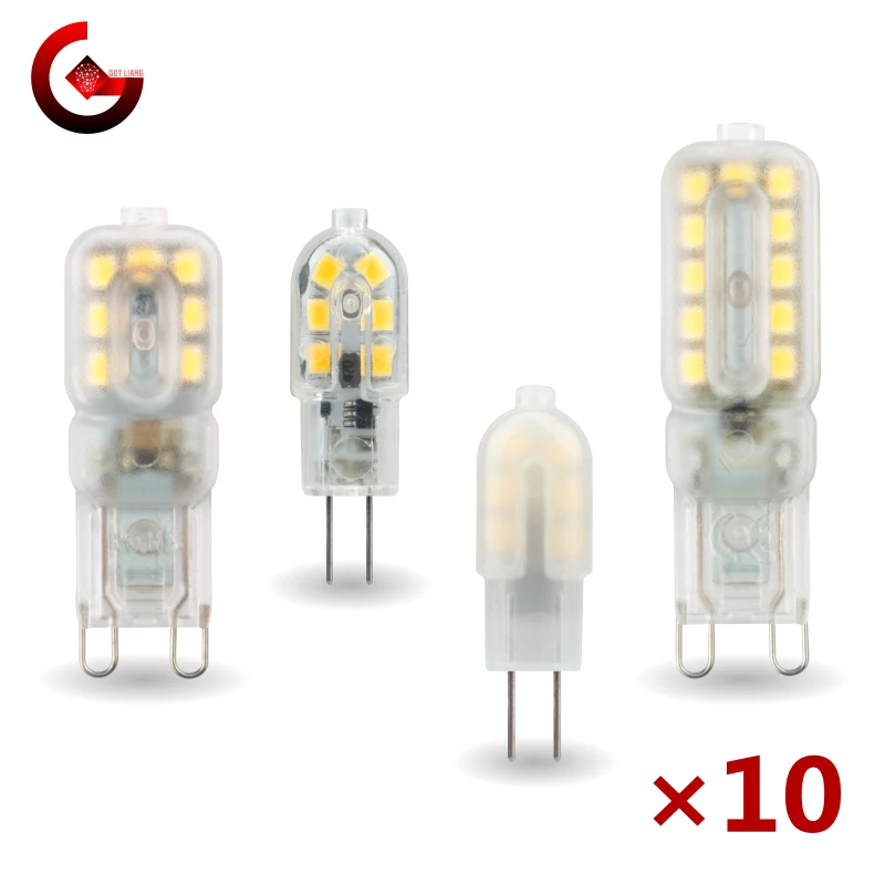 10pcs/lot G4 G9 LED 3W 5W Light Bulb AC DC 12V 220V LED Lamp SMD2835 Spotlight Chandelier Lighting Replace 30W 60W Halogen Lamps