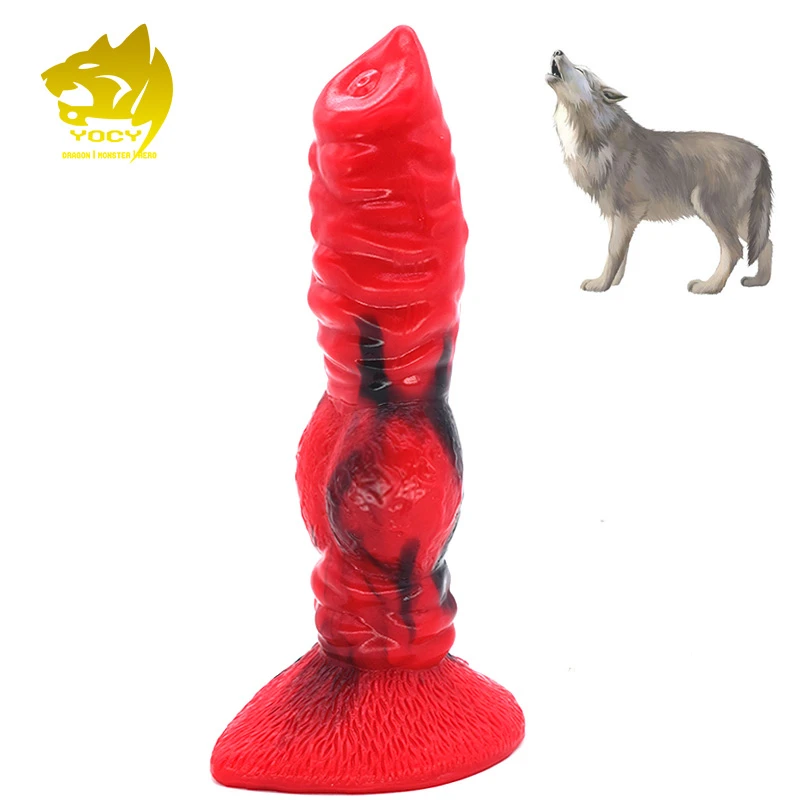 YOCY Animal Dildo Color Silicone Toys Realistic Wolf Fake Penis Adult Toys Fantasy Dildo Holder Masturbation Sex Toys For Women