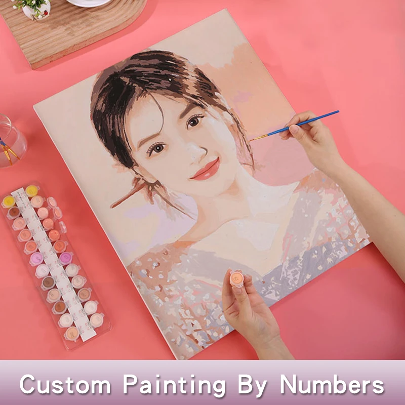 Custom Painting by Numbers For Adults Dropshipping  Photo Kits Gift Picture Number Oil Acrylic Paint On Canvas Personality DIY