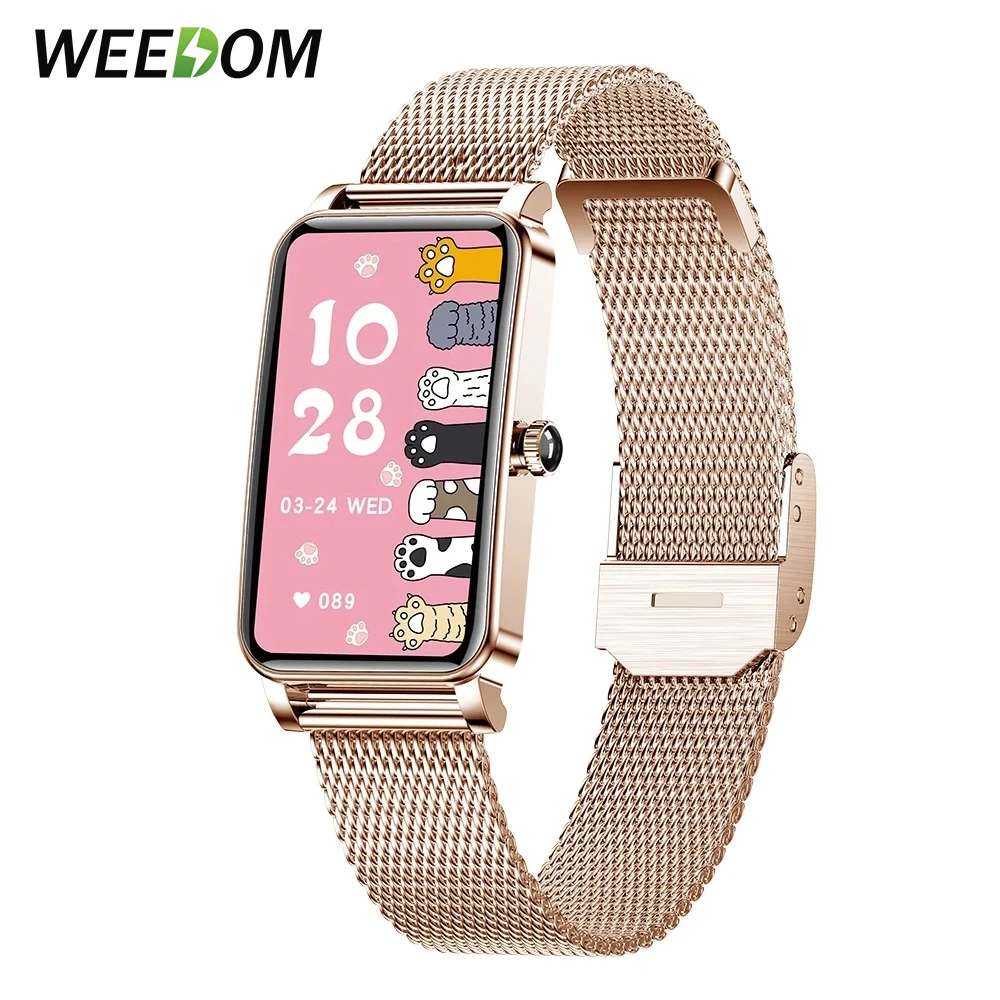 Fashion Women Smart Watch Custom Dial Full Touch Screen IP68 Waterproof Smartwatch for Woman Lovely Bracelet Heart Rate Monitor