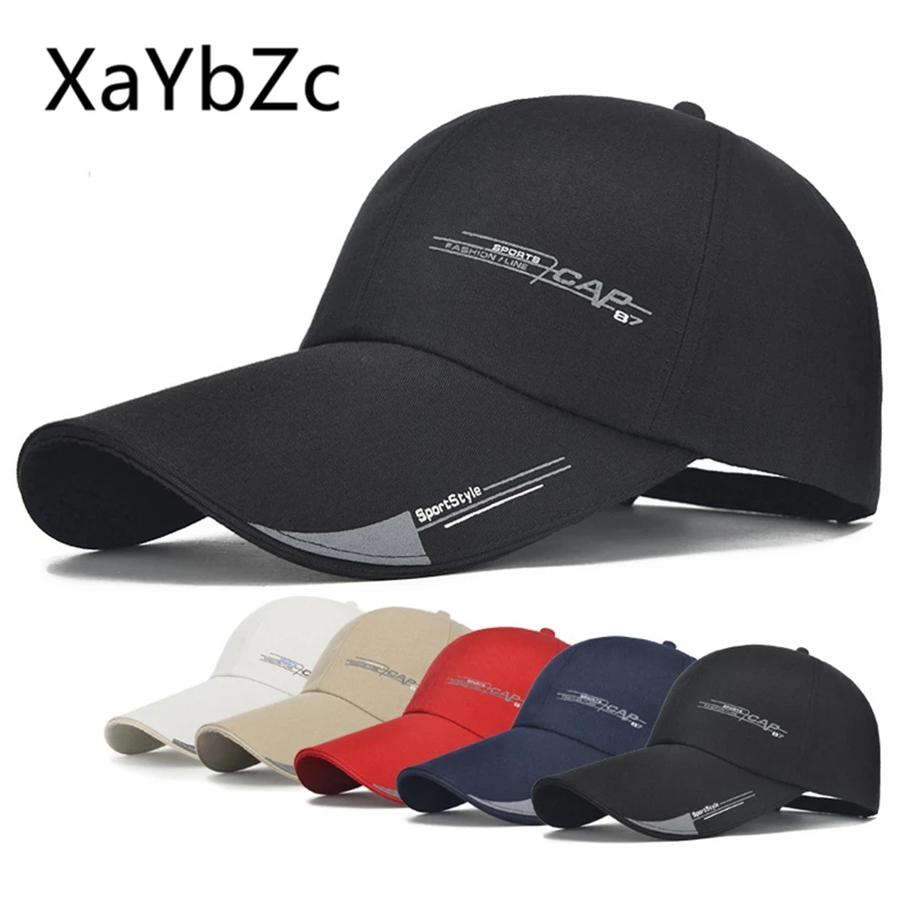 2021 Sports Cap Mens Hat For Fish Outdoor Fashion Line Baseball Cap Long Visor Brim Shade Snapback Sun Hat Bone Gorras