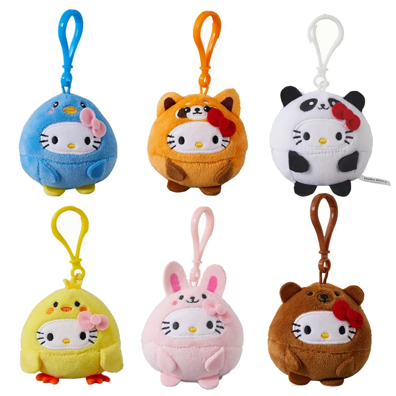 10CM Cartoon Stuffed Animals Kt Cat Plush Toy Anime Kawaii Cute Soft Keychain Pendant Plushie Girls Doll Toys Children Gifts