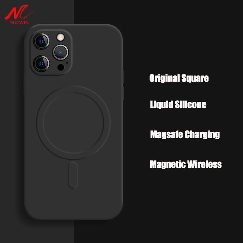 Liquid Silicon Magnetic Case For iPhone 12 Mini 11 13 Pro Max Xr Xs X 7 8 Plus Magsafing Wireless Charging Lens Protection Cover