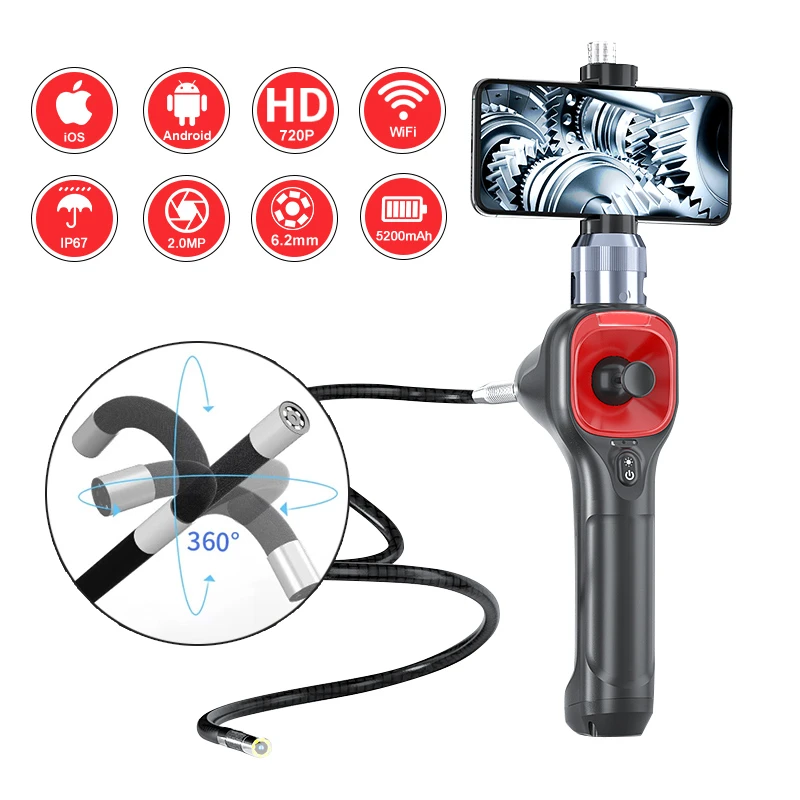 1080P Dual-Lens Endoscope Wireless Endoscope with 8 LED Inspection Camera Zoomable Snake Camera For Android & iOS Tablet Huawei