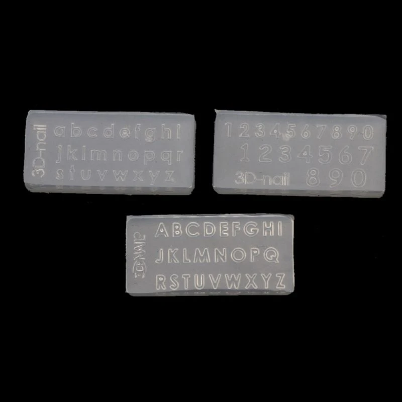 3Pcs Small Size Numbers Letters Mold Kit Alphabet Pendant UV Resin Silicone Mold B36D