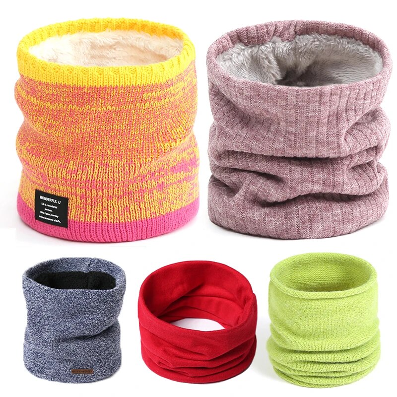 Women Knitted Scarf Fashion Cashmere-Like Lady Winter Snood Warm Wool Fur Thick Unisex Men Neck Foulard Ring 2021 New