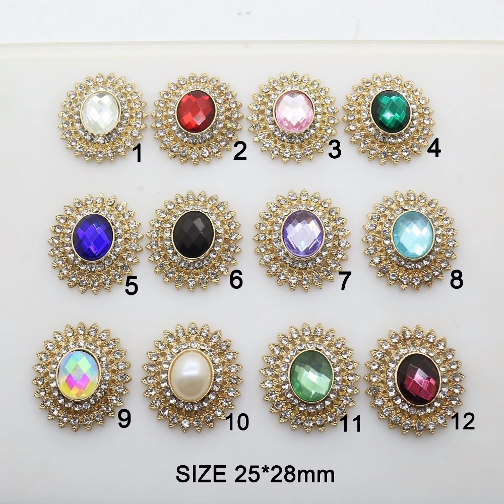 YWXINXI 10Pcs fashion hot sale 25 x 28MM alloy rhinestone flat bottom jewelry accessories, DIY handmade embellishment decoration