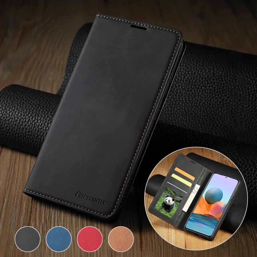 Luxury Strong Magnetic Case For Redmi Note 10 9 8 7 9T 9C 9A 9 8 8A For Xiaomi Poco M3 F3 X3 NFC Mi 11T 10T Pro Flip Wallet Case