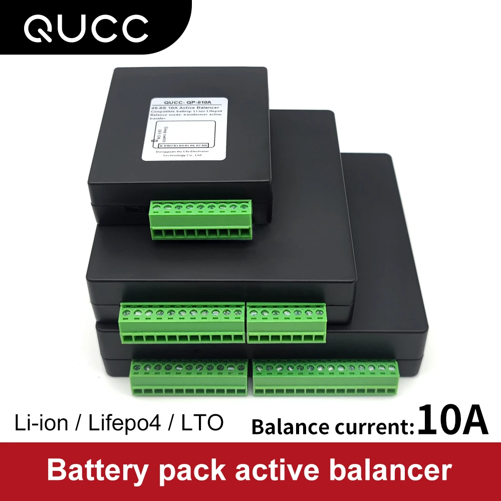 Qucc Li ion Lifepo4 10A Active Balancer Electric Vehicle RV Energy Storage Lithium Battery 4S 8S 10S 13S 16S 20S BMS Balancer