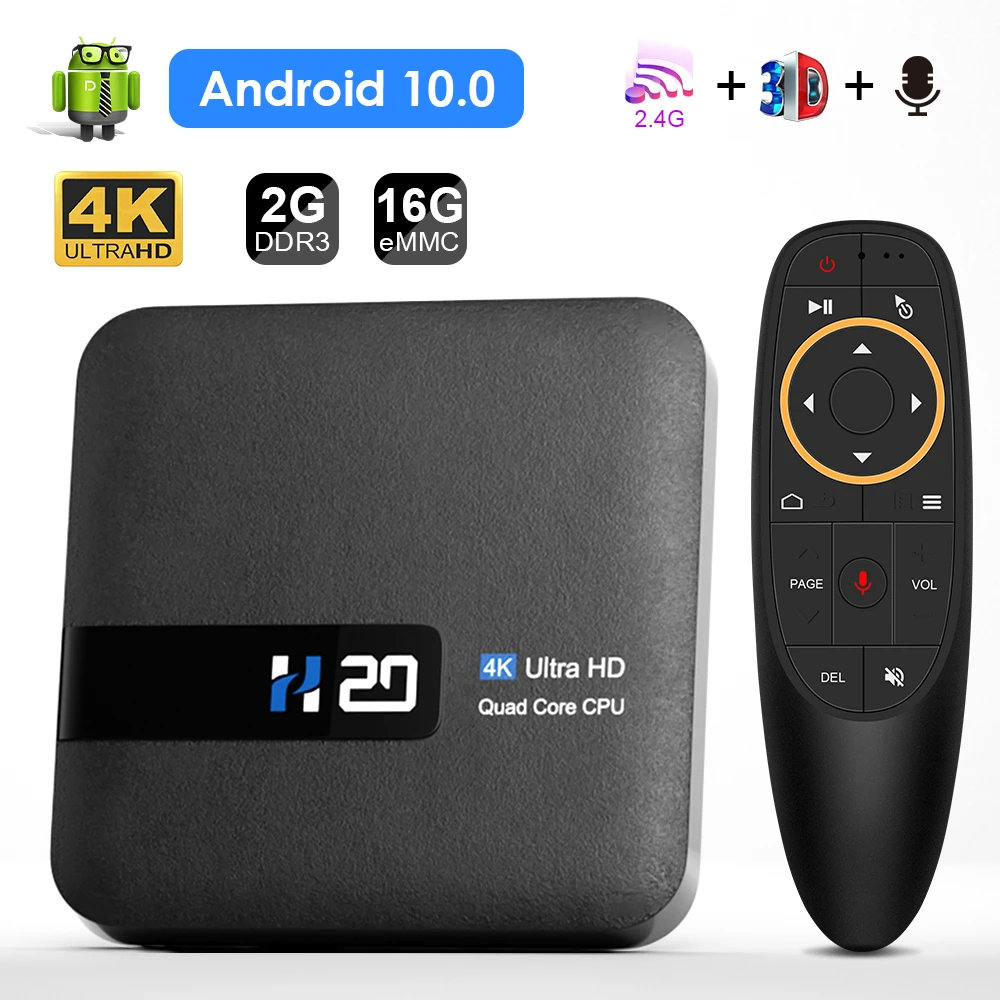 New H20 TV Box Android 9.0 2GB 16GB 4K TV receiver Media player 3D Video 2.4G Wifi H20 Smart TV BOX Android Set top box