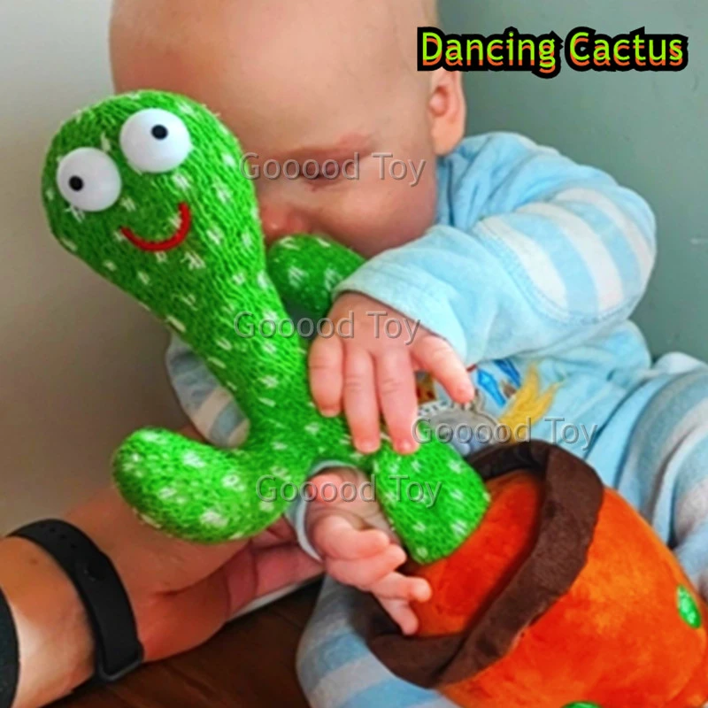 2PCS 120 Songs USB Dancing cactus Dancer Speaker Repeat Say Talk talking Baby Stuffed Plush plushie Toy children's toys for girl