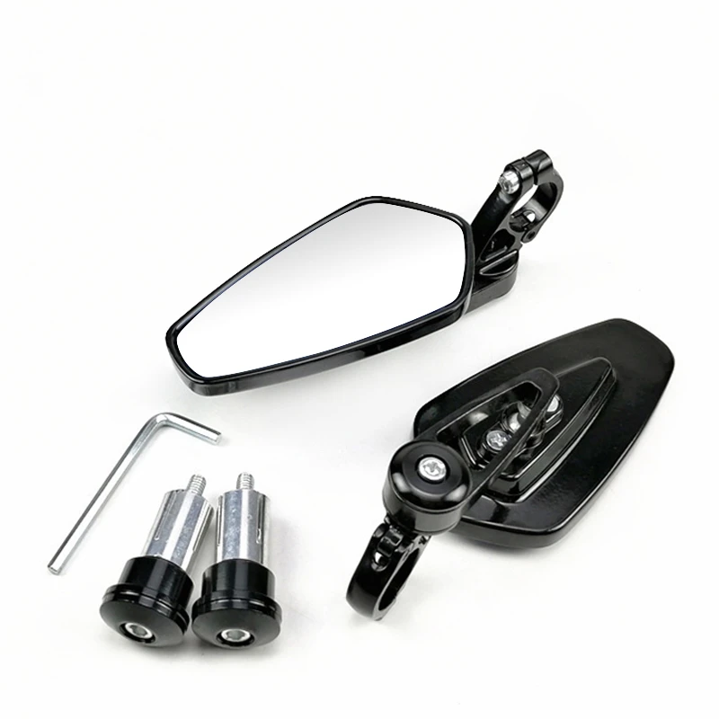 Universal Motorcycle 22mm Bar End Side Rearview Mirror 2Pcs Aluminum 7/8