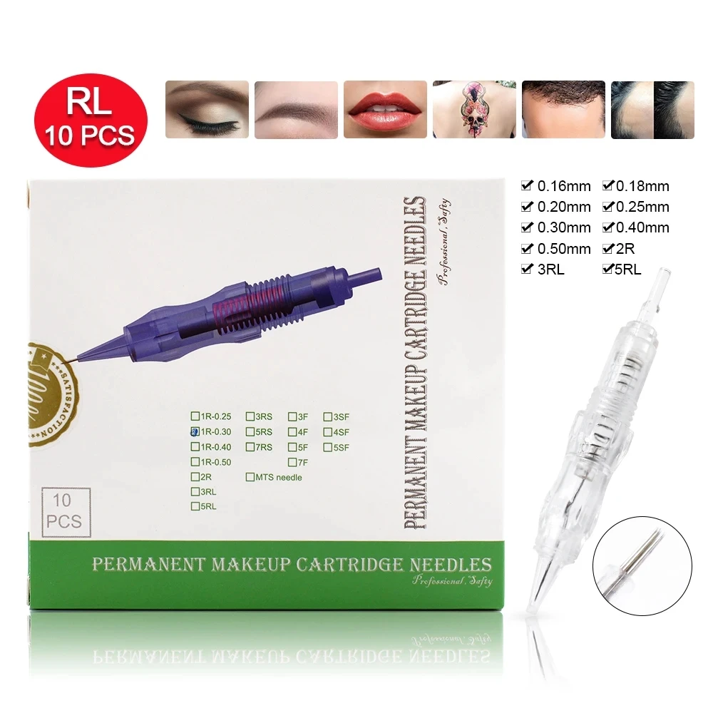 Biomaser Permanent Makeup Catridges Needle For Tattoo Rotary Pen Machine Kit Eyebrow Needle 1R,2R,3RL,5RL