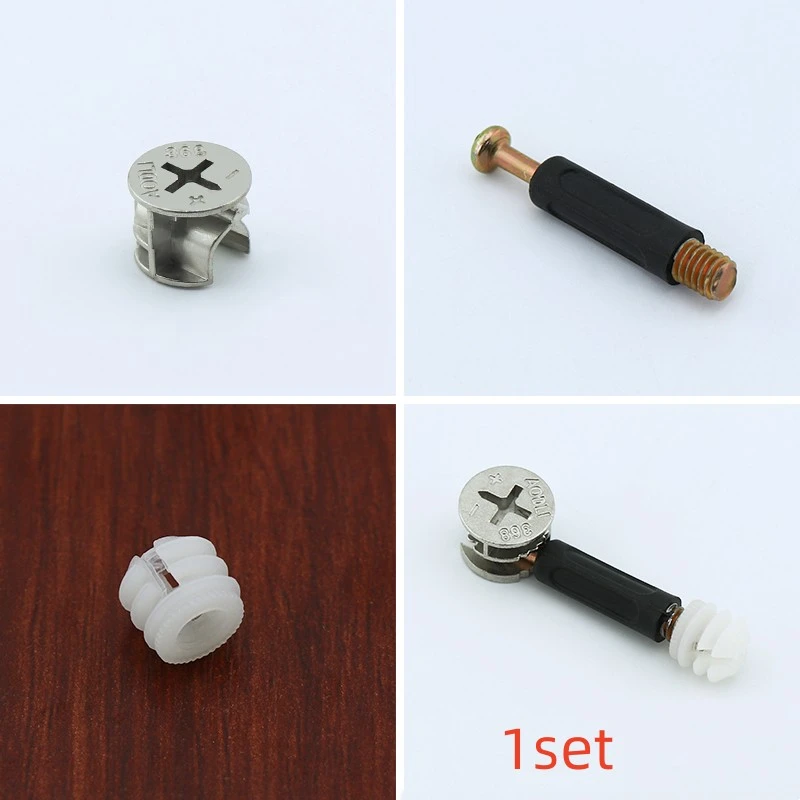 20pcs Three in one screw, furniture connector, clothes cabinet, desk, link, fixer, eccentric wheel nut connection.