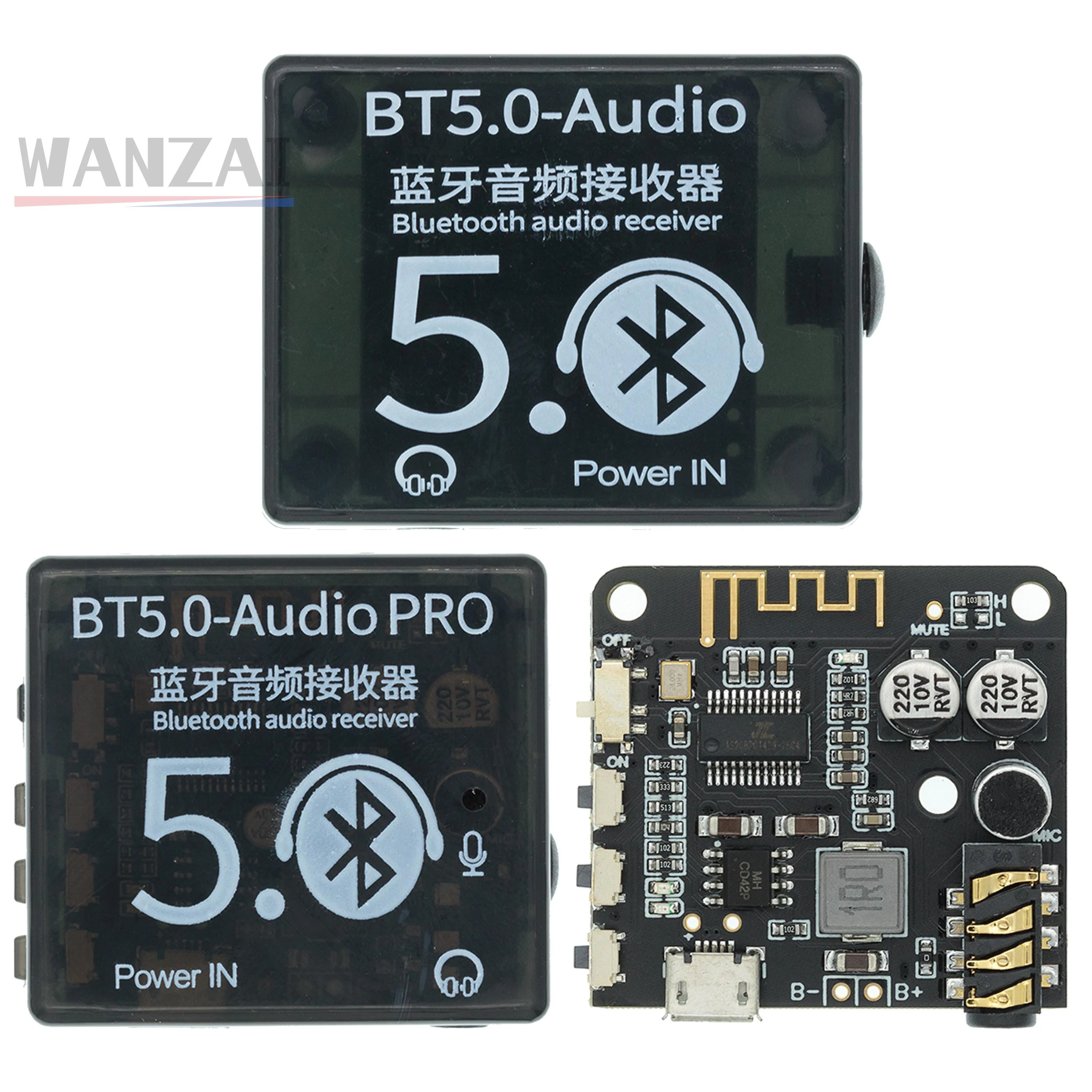 Mini Bluetooth 5.0 Decoder Board Audio Receiver BT5.0 PRO MP3 Lossless Player Wireless Stereo Music Amplifier Module With Case