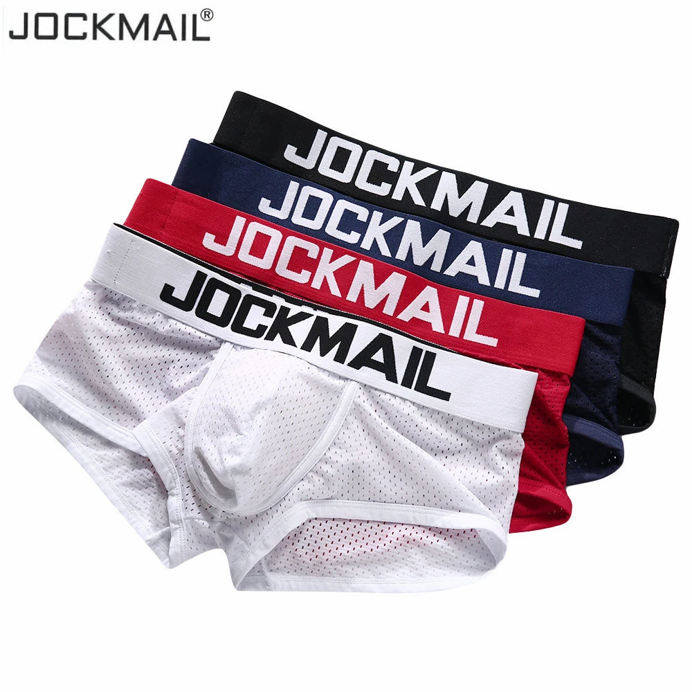 JOCKMAIL New Sexy Men Underwear Boxer Breathable Mesh Male Underpants U convex Men Boxer Mens Trunks Summer men's clothes