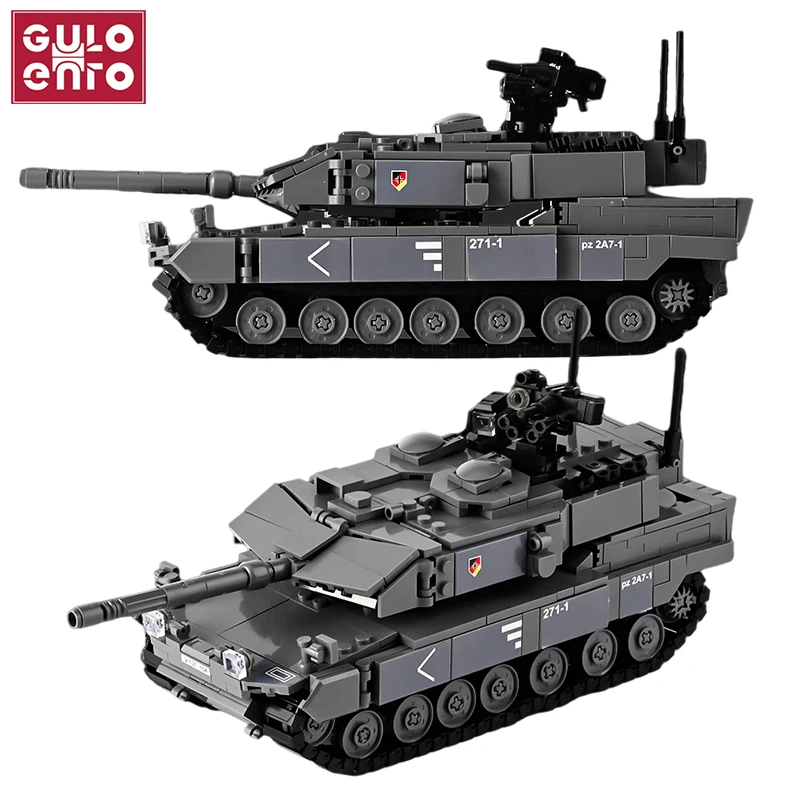 Military Series Main Battle Tank Building Blocks Leclerc Leopard 2A7+ Type 10 challenger 2 Heavy Tank City Army Kids Toys Gifts