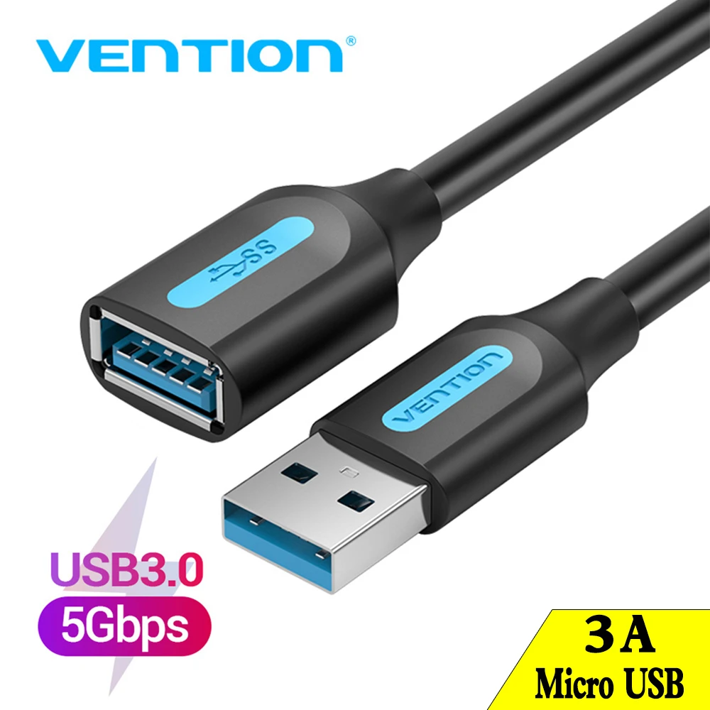 Vention USB Extension Cable 3.0 Male to Female USB Cable Extender Data Cord for Laptop PC Smart TV PS4 Xbox One SSD USB to USB
