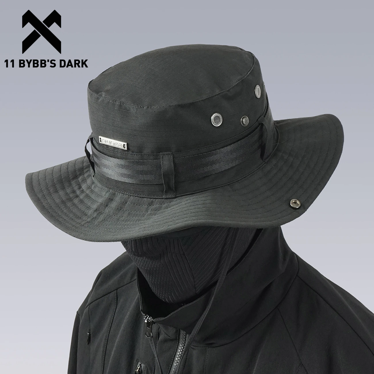 11 BYBB'S DARK Hip Hop Bucket Hat Men Long Strap Embroideried Fisherman Hats Streetwear Outdoor Travel Beach Foldable Sun Caps