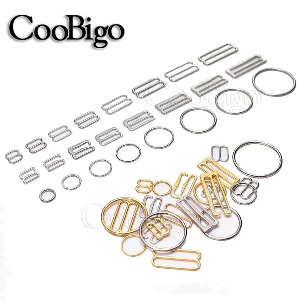 100pcs/Lot 6mm~25mm Metal Bra Strap Adjustment Buckles Underwear Sliders Rings Clips For Lingerie Adjustment DIY Accessories