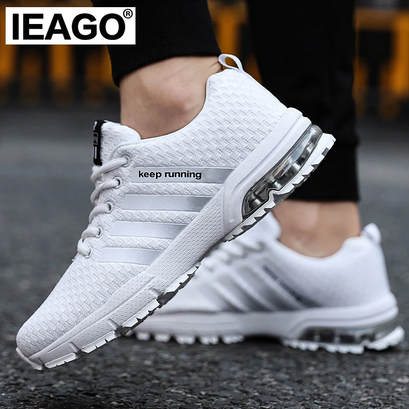 QGK New Men Shoes Casual White Sneakers Mens Trainers Air Cushion Men Sneakers Leisure Blue Shoes Men Tenis Masculino Adulto